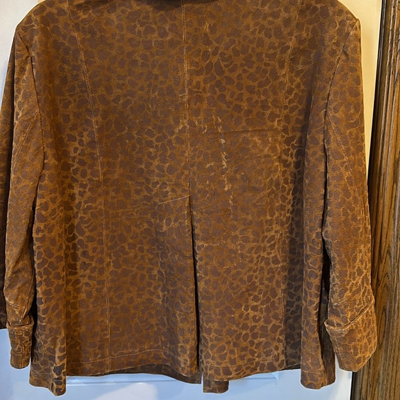 NWT Leather Leopard Print Jacket - Picture 7 of 8
